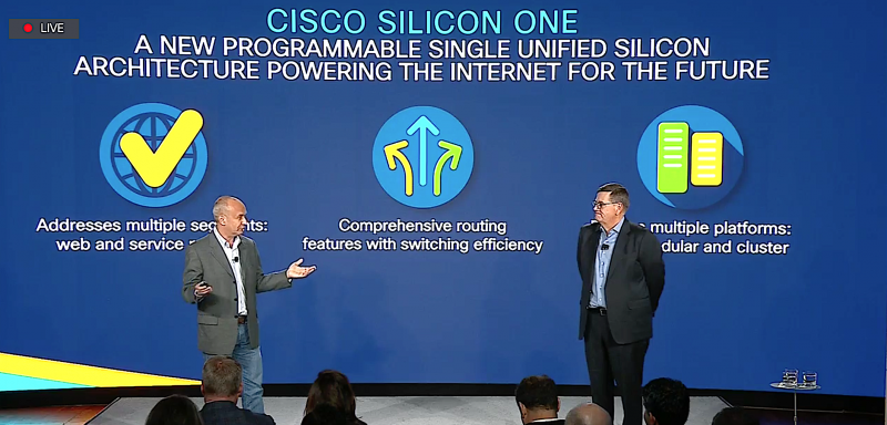Eyal Dagan (left), senior vice president of silicon engineering at Cisco, and David Goeckeler, executive vice president and general manager of Cisco’s Network and Security Business
